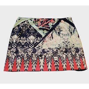 Kenneth Cole Womens Size 8 Straight Skirt White, Pink, and Blue Abstract